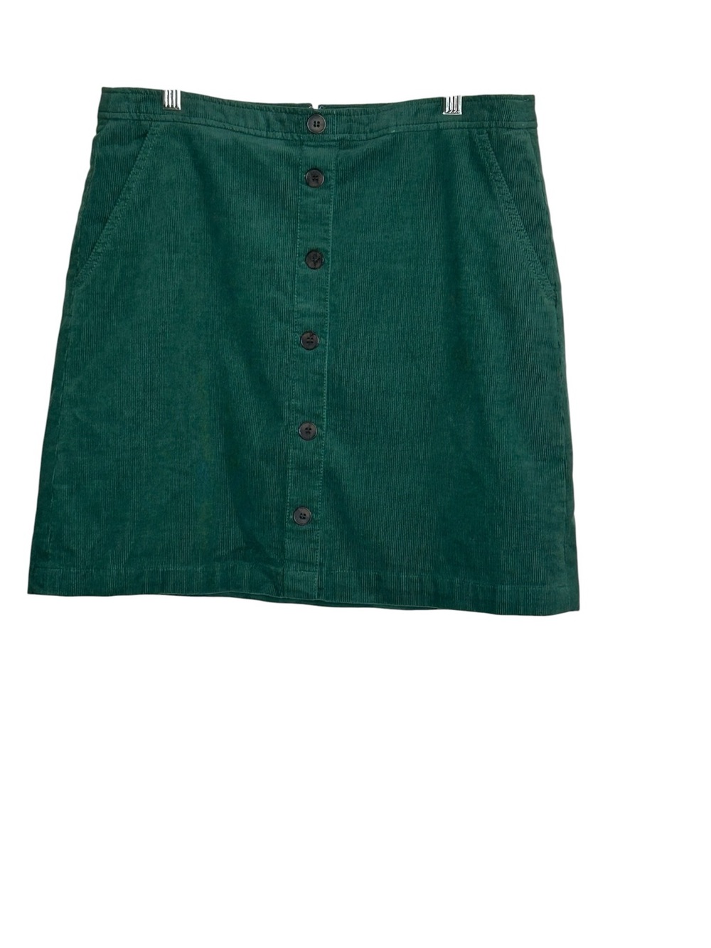 J. Crew Dark Green Button-Front Corduroy Mini Skirt NWT Sz 8 Preppy Collegiate